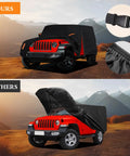 Jeep Wrangler 2 Door Waterproof Car Cover Highly Adjustable All Weather Outdoor Protection With Driver Door Zipper on Jeep