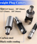 Heavy Duty Carbon Steel Wood Plug Cutter Drill Bit Set With Slick Straight And Tapered Dowel Hole Saw Blades for precise cuts