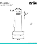 Dimensions of stainless steel finish dual function kitchen faucet sprayer replacement head for most faucets with spray and stream modes