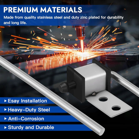 Beefy Heavy Duty Stainless Steel Exhaust Hanger Rods, 3/8 Inch By 10 Inch, Weld-On Design shown with welding sparks and steel materials