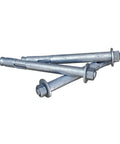 Heavy Duty 1/2 Inch Sleeve Anchor Bolt For Concrete And Masonry, Hot Dip Galvanized Hex Head Expansion Anchor, 3 laying angle view