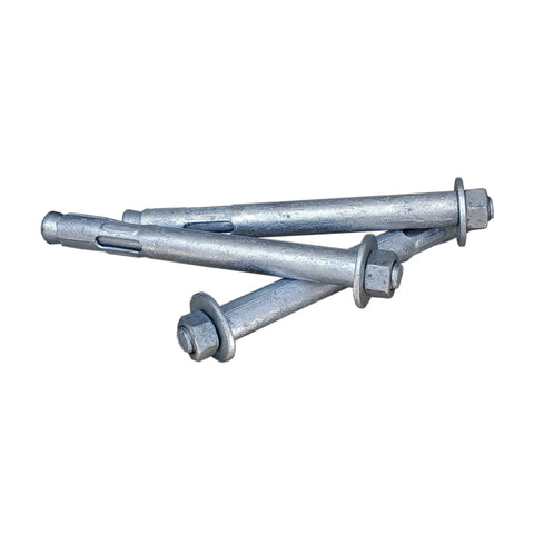Heavy Duty 1/2 Inch Sleeve Anchor Bolt For Concrete And Masonry, Hot Dip Galvanized Hex Head Expansion Anchor, 3 laying angle view