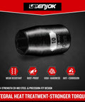 Two Pack Beefy Three Eighths Inch Drive Ten Millimeter Shallow Impact Socket Set, Six Point Chrome Moly Steel with Black Phosphate