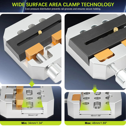 Heavy Duty Dovetail Clamp For Telescopes And Cameras Attaches To Mount With Beefy 9 Bore Layout 35 To 63 Mm Center Spacing