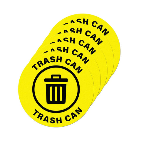 5 Pack 17 By 17 Inch Self Adhesive Trash Can Sign For Industrial And Office Spaces Caution Safety Vinyl Waterproof Signage