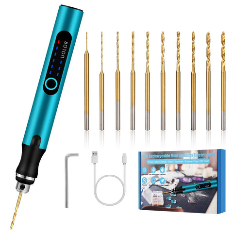 3 Speed Cordless Mini Drill Pen USB Rechargeable DIY Electric Hand Drill Kit With 10 Small Drill Bits for Jewelry Making