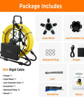 Rugged Pipe Inspection Camera With A 4.3 Inch Hd Dvr Monitor And 100 Ft Waterproof Cable For Drain Clogs and included components.