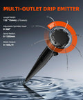 Multi-outlet drip emitter from Auto Drip Irrigation System Kit with 13 Gallon Bucket, 25W Water Pump, Low Water Level Sensor.