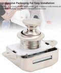 Push Button Cabinet Latch For RVs And Yachts, Zinc Alloy Cupboard Door Lock With Screws And Spare Cap, Pearl Nickel Finish