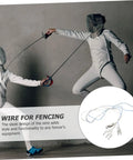 Women's Foil Fencing Body Cord And Mask Connector Cable with epee gear in action