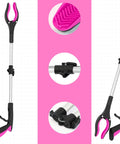 2 pack 32-inch magnetic grabber tool for seniors, pink