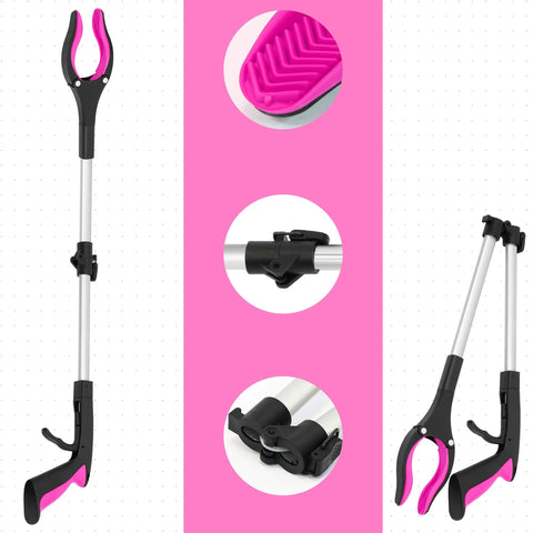 2 pack 32-inch magnetic grabber tool for seniors, pink