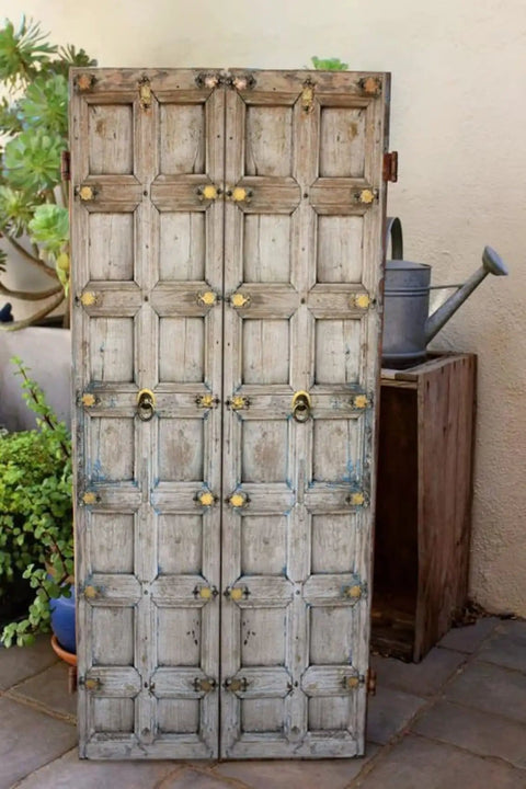 Vintage Indian Door Rustic Barn Style Front And Interior Exterior Wooden Door With Custom Size Option Single Or Double Old Look Sliding Or Hinged No Glass No Hardware