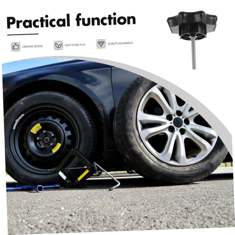 Spare Tire Bolt Adapter And Retainer Clamp for secure mounting of spare tire near car wheel on roadside, no hassle install.