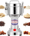 Grain Mill Grinder Electric 300g Commercial Spice Grinder 1500W Stainless Steel Pulverizer with grains and spices around
