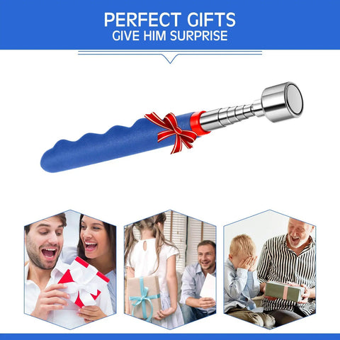 Extendable Magnetic Pickup Tool With 20 Lbs Lift 30 Inch Telescoping Magnet Stick for gifts, featuring blue cushioned handle.