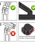4 Pack Black Flexible Pivot Joint Connectors For 2020 Series Aluminum Extrusion Profiles Durable Zinc Alloy 180 Degree Rotation on black 2020 extrusion frame