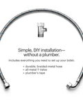 Non Electric Bidet Toilet Seat With Dual Nozzles For Elongated Toilets, White, Easy Install kit with hose and T-valve