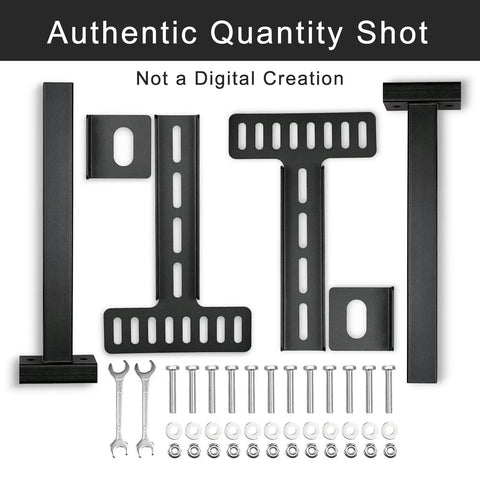 Built Tough Adjustable Headboard Brackets 2 Pack Expandable Steel Bed Frame Hardware Kit with metal mounting parts and assembly tools.