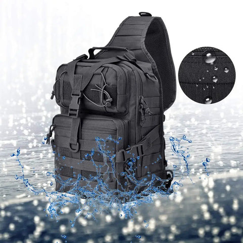 Rugged Tactical Sling Bag Pack Waterproof Rucksack For Travel Hiking Camping Trekking Exploring Fishing Hunting Large Capacity Nylon Build Go To Everyday Carry Chest Pack EDC Ready