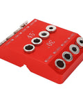 Pro Grade 30 Degree 45 Degree 90 Degree Drill Guide For Woodworking With Steel Drill Sleeves Aluminum Alloy Hole Jig For Furniture Assembly DIY Crafting Precise Drill Locator Fixture Tool with red base and metal sleeves
