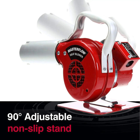 Masterflow Heat Blower Electric Heat Gun with 500 Degree Fahrenheit Temperature, adjustable non-slip stand, side view