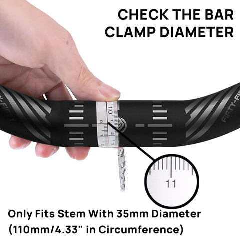 Measuring clamp diameter on Aluminum Mountain Bike Riser Handlebar 35mm Clamp 800mm Wide 38mm Rise 6061 Alloy Bar