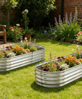 Raised Garden Bed 6 Ft By 2 Ft Metal Elevated Planter Two Pack For Vegetables Flowers And Herbs Galvanized Steel Frame