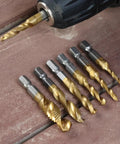 Heavy Duty HSS Countersink Drill Bit Set Titanium Coated 3 In 1 All In One Drill Tap Chamfer Kit With Hex Shank for metalworking
