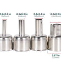 Set of four metal nozzles for 4 in 1 Pro Grade Infrared BGA Soldering Station With Preheater, Hot Air Rework, and Soldering Iron.