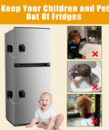 Three Pack Fridge Lock With 3 Digit Combination For Baby Proofing Heavy Duty Refrigerator Door Lock For Toddlers shown on fridge