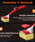 Safe No Wire Grill Brush With Scraper For Outdoor Grill Cleaning Steam Safe Cleaner Replaceable Head Red