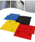 Four Piece 24x24 Inch Concrete Stamp Mats With Practical Handles for DIY Courtyard Paths Walls and Floors Imprinting