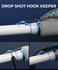 Centron Lite Travel Fishing Rods drop shot hook keeper close-up with spinning and casting rod, IM6 graphite blank shown.