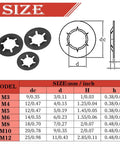 Heavy Duty Lock Washers Set With 260 To 520 Pcs M3 To M12 Star Push On Locking Fasteners Assortment Kit size chart
