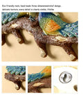 Close-up of Wall Mounted Double Coat Hooks Straight Up Durable Bathrobe Hanger, eco-friendly resin with vibrant peacock design.