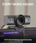 Next Level Ultra HD 4K Webcam For Smooth Streaming And Remote Calls Featuring AI Enhanced Framing And Crisp Gameplay Capture That Legit Goes Hard In Graphite mounted on a monitor.