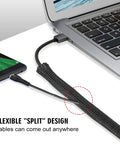 No Sweat 10 Foot 1/2 Inch Black Cable Sleeve Split Wire Loom Tubing for quick cord management around laptop and phone.