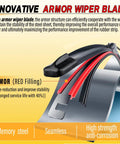 Premium All Season Windshield Wiper Blades In A 26 And 18 Inch Straight Up Two Pack showing innovative armor design and durability features.