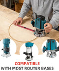 Person using 5 In 1 Router Circle Jig And Milling Groove Bracket For Woodworking with router on wooden surface