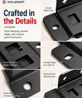 Beefy Heavy Duty Stainless Steel Corner Brackets with Screws showing smooth matte finish, precise square buckle openings, and screw holes.