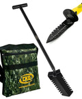 Heavy Duty Metal Detecting Shovel Tool With Double Serrated Edge Digger, rugged steel, camo pouch bag included, outdoor use
