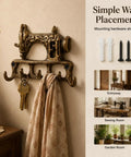 Slick Vintage Cast Iron Sewing Machine Wall Hook Rock Solid For Hanging Coats And Everyday Keys with scarf and keys.