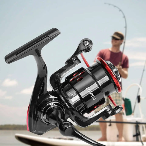 Spinning Fishing Reels For Freshwater, Lightweight Six Plus One Stainless Steel Ball Bearings Ultra Smooth Retrieve, close-up