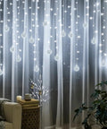 Dope Christmas Globe Curtain Lights 11.5Ft 96LED Crystal Ball Fairy Lights With Plug In Waterproof for bedroom decor