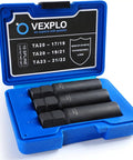 Thick Wall 10 Spline Lug Nut Key Set, 3 Piece Lug Nut Socket Tool For Cars, Trucks, And SUVs in blue case