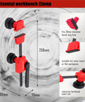 Two Pack Horizontal Bench Clamp Set For Woodworking, Up To 170 Pounds Of Holding Power, Fits Three Quarter Inch Dog Holes
