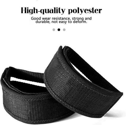 One Pair Bike Pedal Straps Toe Clips With Adjustable Grippy Anti Slip Tape shown in durable polyester material