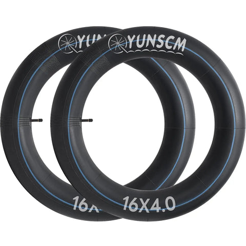 Two Pack 16x4.0 Heavy Duty E Bike Inner Tubes With Schrader Valve AV32mm For Fat Tire 16x4 Electric Bikes And Bicycles Durable Replacement Tubes