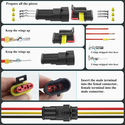 All In One Waterproof Automotive Wire Connector Kit With Ratcheting Crimp Tool 1014 Pcs 63 Sets Weather Pack Sealed Electrical Plugs